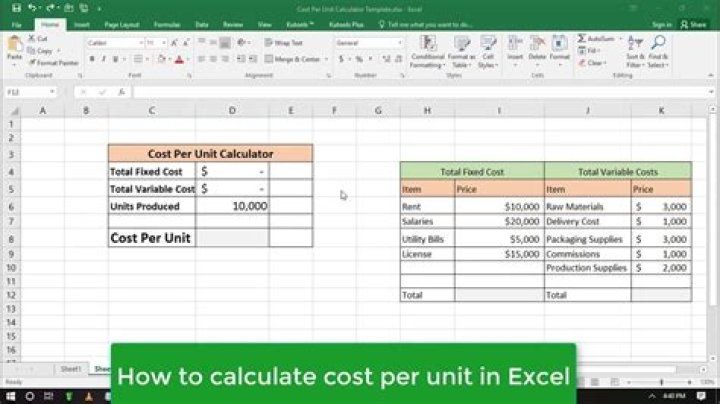 Unit Cost Calculator Video